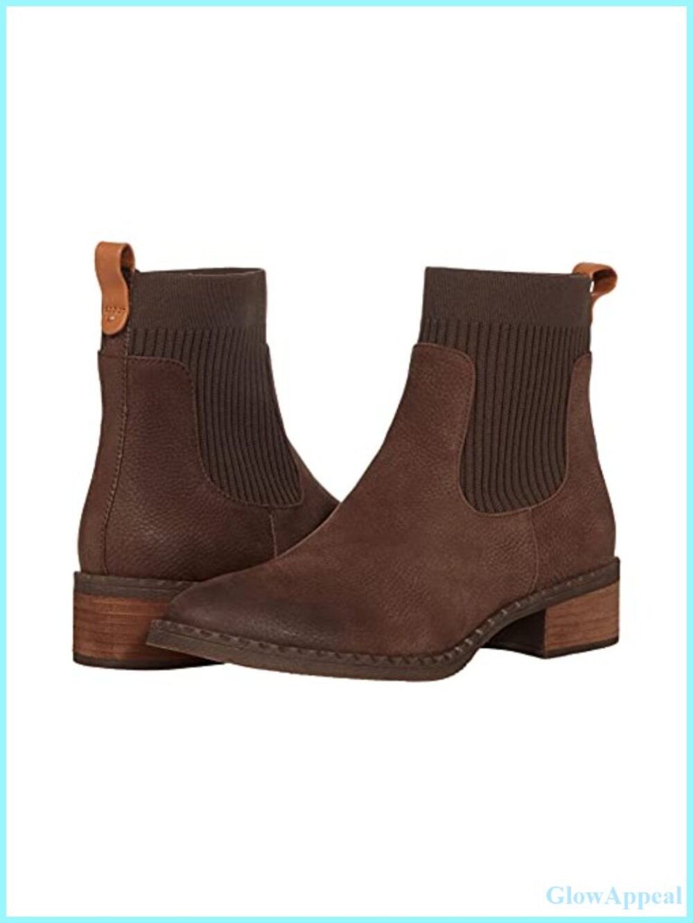 Chelsea Sock Bootie Pebbled Leather Ankle Boot Block Heel Pull Tab